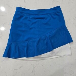 Lady Hagen Blue White Ruffle Mesh Golf Skort Women Size 6 Layered Athletic Skirt